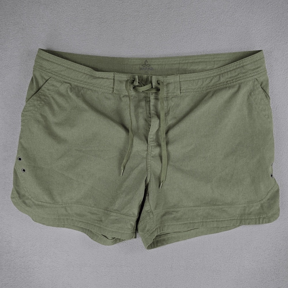 prAna Shorts Womens XL Olive Stretch Ripstop Drawstring Pockets Hybrid W31181057